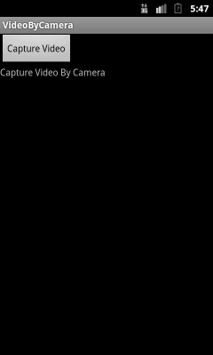 Capture video main screen